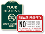 Custom Prohibition Signs