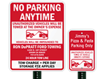 Custom Tow Away Signs