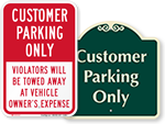 Customer Parking Signs