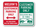 Customer Parking Signs