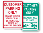 Customer Parking Signs