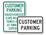 Customer Parking Signs