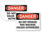 Danger Authorized Operation Only Labels