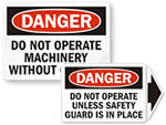 Do Not Operate Without Guards Labels