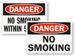 Danger No Smoking Signs