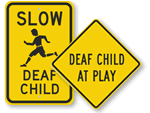 Deaf Child Crossing Signs