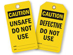 Defective Do Not Use Tags
