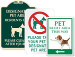 Designated Pet Area Signs