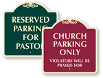 Designer Church Parking Signs