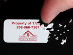 Destructible Vinyl Labels