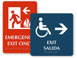 Directional Braille Exit Signs