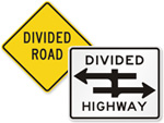 Divided Highway Signs