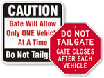 No Tailgating Signs