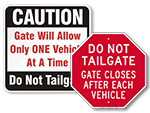 No Tailgating Signs
