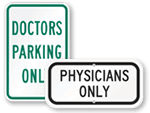 Doctor Parking Signs