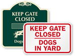 Dog Gate Signs