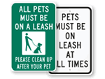 Dog Leash Signs