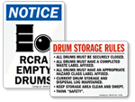 Drum Storage Signs
