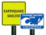 Earthquake Shelter Signs