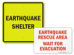 Earthquake Shelter Signs