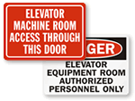 Elevator Machine Room Signs