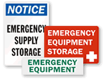 Emergency Supply Storage Signs