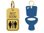 Engraved Bathroom Key Chains