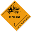 HAZMAT SHIPPING LABELS   Blank CLASS 1 EXPLOSIVE