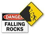 Falling Rocks Signs