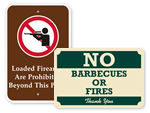 Fire & Weapon Prohibition Signs