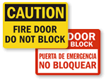 Fire Door Do Not Block Sign