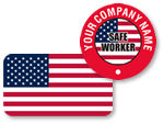 Flag Hard Hat Stickers