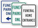 Funeral Parking Signs