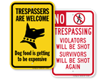 Funny No Trespassing Signs