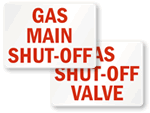 Gas Shut Off Signs