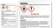 Acetone Labels