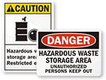 Hazardous Storage Area Signs