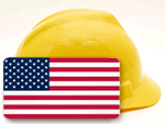 American Flag Hard Hat Sticker