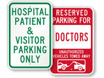 Hospital Parking Signs