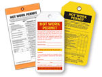 Hot Work Tags | Hot Work Permit Tags in a handy dispenser box