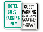 Hotel Parking Signs