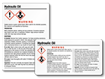 Hydraulic Oil GHS Labels