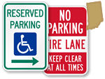 Indiana Parking Signs, Fire Lane Signs and Other Regulated Signs