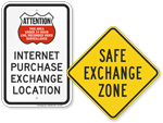 Internet Purchase Exchange Location Sign