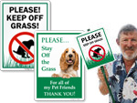 Keep Dog Off Grass Signs