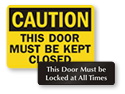 Keep Door Closed Signs