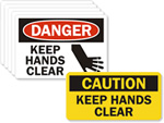 Keep Hands Clear Labels