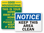 Keep Clean Signs