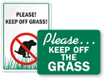 Keep Off Grass Signs