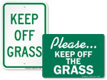 Keep Off Grass Signs